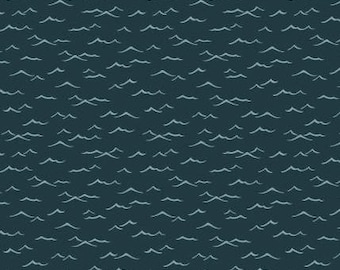 Fabric cotton, WAVES, Teal, 56240105, 03, Quilt Fabrics, 100% cotton, quilt cotton - Pirates Ahoy of Camelot Fabrics