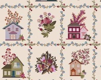 Panel Fabric cotton, Cottage Lane, Cream, 21230901-01, QUILT FABRICS, 100% cotton, quilt cotton - Cottagecore of Camelot Fabrics