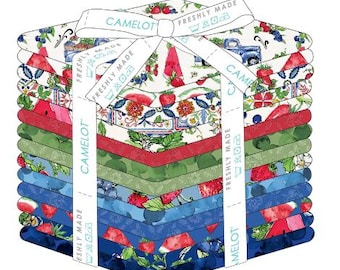 FATS QUARTERS, 14 Prints, 100% cotton, quilt cotton - Sweet Summer of Camelot Fabrics
