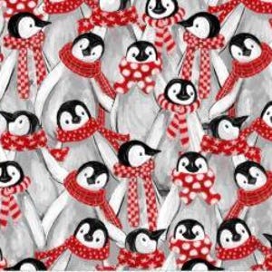 QUILT FABRICS, PENGUINS Pals, 49240402, 01, 100% cotton, quilt cotton - Pinguin Party of Camelot Fabrics