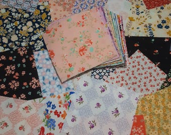 SALE, FLOWER, 42 Charm Pack, Cotton Pre-cut 100% cotton squares and jelly roll.