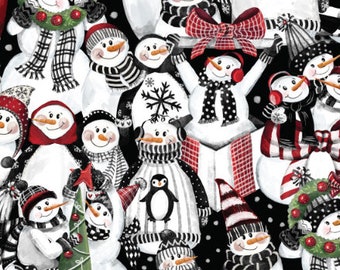 Fabric cotton Holiday Snowmen Party, 49230101-01, QUILT FABRICS, 100% cotton, quilt cotton - Comfort and Joy Collection of Camelot Fabrics