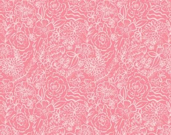 Fabric cotton, SOFT SKETCH BLOOMS, Pink, 66240205, 02, Quilt Fabrics, 100% cotton, quilt cotton - Blooming Hearts of Camelot Fabrics