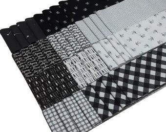 40 Jelly Rolls, 2 1/2" X 44", Pre-Cut cotton - BLACK, GRAY, WHITE