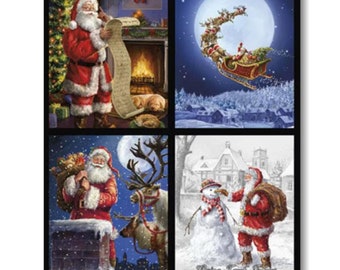 QUILT FABRIC Panel, 36"X44", Christmas Time is here, 10746