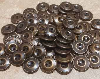 12 buttons, Bronze, 18mm, imitation metal