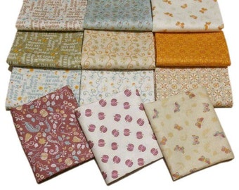 QUILT FABRICS, 12 prints, Autumn Impressions, 100% cotton, butterfly, pumpkin - Autumn Impression de Camelot Fabrics