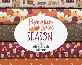 10 prints, PUMPKIN PARTY - Pumpkin Spice of Camelot fabrics