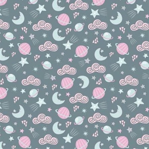 CAMELOT FABRICS, Planets, grey, 61180302, col 04, Celestial Zodiac, cotton, cotton quilt, cotton designer