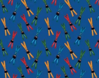 Camelot Fabrics Royal Vintage Skis, Après-Ski Cotton Fabric Ski, Cotton Quilting Pattern Vintage Retro Ski, 19010304-02