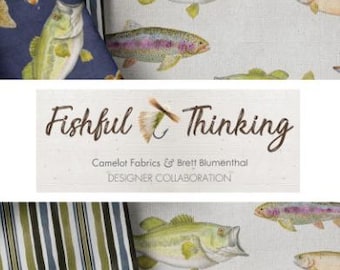QUILT FABRICS, 42 squares 5 inchs, 100% cotton, quilt cotton - Fishful Thinking of Camelot Fabrics