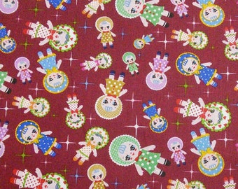 WINDHAM FABRICS, Doll, red, 100% cotton, cotton quilt, cotton designer