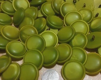 6 Buttons, 22mm, GREEN button, celluloid, button vintage