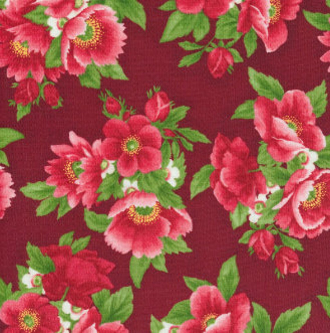 QUILT FABRIC Scarlet's Garden Cotton Quilt Cotton Etsy Canada