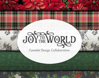QUILT FABRICS, POINSETTIA, Bundle 9, 100% Cotton, quilt cotton - Joy to the Word de Camelot Fabrics
