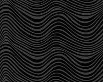 QUILT FABRIC WAVE, black, 9662, 100% coton - Stealth d'Andover Fabrics