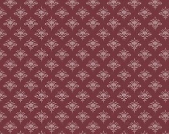 Fabric cotton, DAINTY DAMASK, Burgundy, 52240105, 03, Quilt Fabrics, 100% cotton, quilt cotton - Dark Romance of Camelot Fabrics