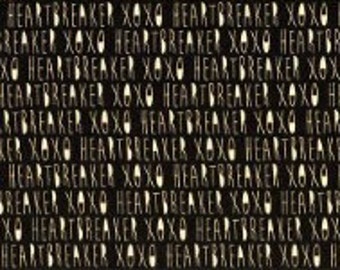 CAMELOT FABRICS, White writing, black background, XOXO, 21190702, col 04, cotton, cotton quilt, cotton designer