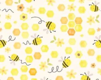 Fabric cotton Bee, 89230103-01, QUILT FABRICS, 100% cotton, quilt cotton - Honey Bear of Camelot Fabrics