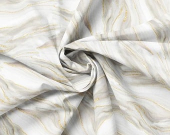 Fabric cotton, GUILDED WAVES Metallic ink, White, 21240901L, 01, Quilt Fabrics, 100% cotton, quilt cotton - Gilded of Camelot Fabrics