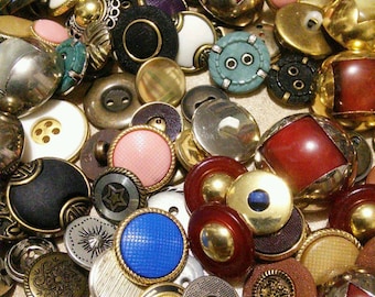 100 buttons metal, and imitation metal, 1950-1980, colors various, different sizes, photo example