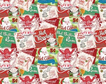 Fabric cotton, VINTAGE LABELS, 19010204, 01, Quilt Fabrics, 100% cotton, quilt cotton - Letters to Santa of Camelot Fabrics