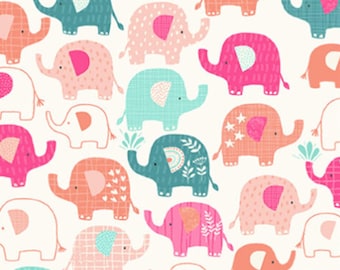 ANDOVER, Elephant Pink, In The Jungle 2602, Makower, cotton, cotton quilt, cotton designer