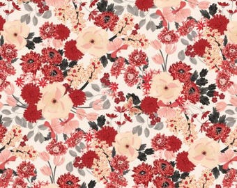 Fabric cotton, FLOURISHING BLOOMS, 58240801, 01, Quilt Fabrics, 100% cotton, quilt cotton - Blooms and Bows of Camelot Fabrics