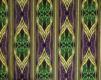 BENARTEX FABRICS, Gold metallic, Stripe Purple/Multi, 100% cotton, cotton quilt, cotton designer - 3178 de Benartex Fabrics