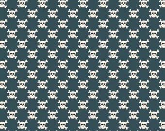 Fabric cotton, SKULLS, Black, 56240103, 02, Quilt Fabrics, 100% cotton, quilt cotton - Pirates Ahoy of Camelot Fabrics