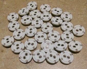 19mm, 12 buttons, WHITE AND SILVER