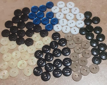 12MM, 100 buttons, 2 holes, Vintage
