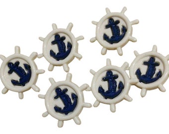 22mm, 6-30 buttons Boat Anchor, button vintage, BF08