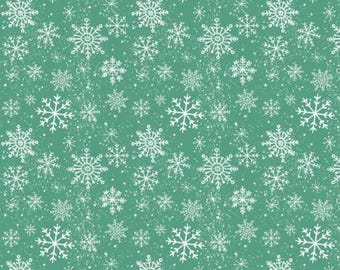 Jingle Bear Lane 98250204, 01, Camelot Fabrics, Christmas Snowflake Cotton Fabric by the Yard, Holiday Quilting Blender Sharon Lee
