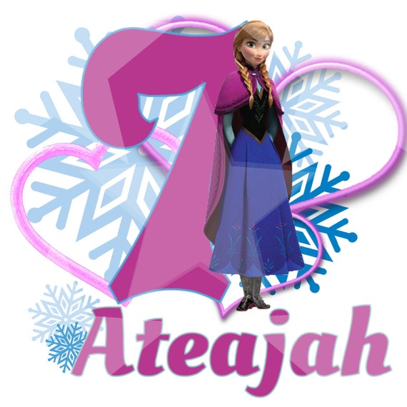Items similar to Frozen Anna Name and Age Digital Image on Etsy