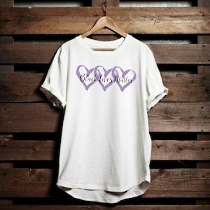 Black Lives Matter BLM Purple hearts PNG for decal or sublimation