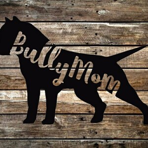 Bully Mom American Bully Hund Rasse Aufkleber Hund Mom PNG für Vinyl-Aufkleber