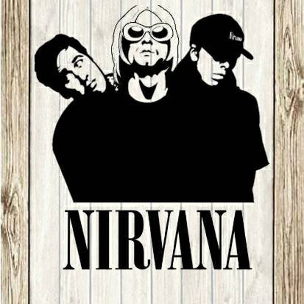Nirvana PNG Cut File for vinyl decal cricut Kurt Cobain Music 1990s grunge