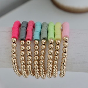 Heishi Bracelets, Gold Filled Bracelets, 14k Gold Filled Bracelets, Heishi