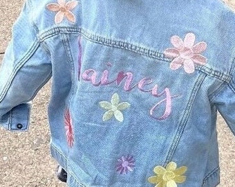 Embroidered Denim Jacket, Custom Denim Jacket, Personalized Denim Jacket, Toddler Denim Jacket, Baby Denim Jacket, Denim Name Jacket