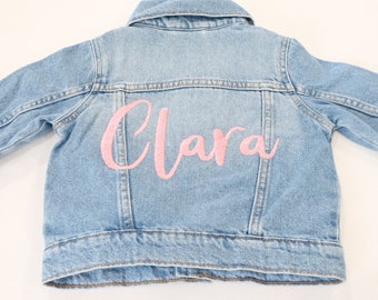 Embroidered Name Jacket, Denim Name Jacket, Kids Denim Jacket, Embroidered Denim Jacket