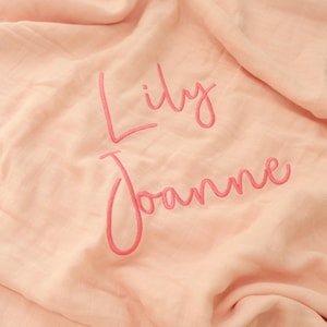 Embroidered Swaddle, Embroidered Name Swaddle, Baby Gift, Newborn Gift