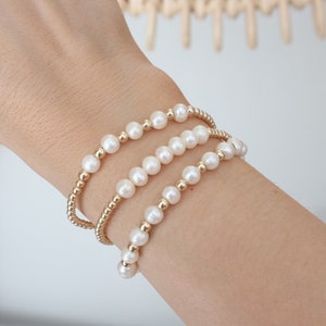Pearl Bracelets, Pearls, Gold Bead Bracelets, Gold Filled Bracelets