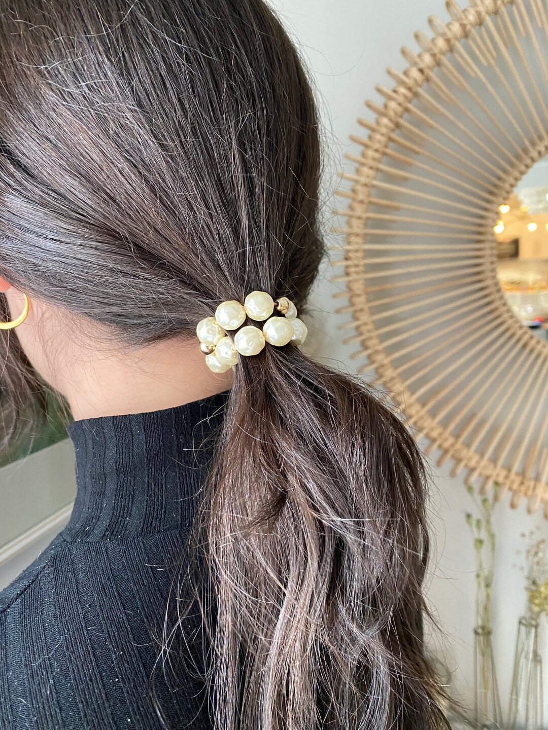 Pearl Hair Tie Beaded Hair Tie Beaded Hair Band Pearl Bead Etsy