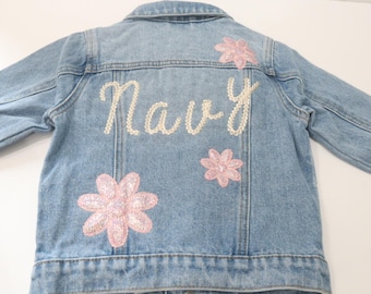 Name Jacket, Embroidered Denim Jacket, Custom Denim Jacket, Personalized Denim Jacket, Child Denim Jacket, Denim Name Jacket