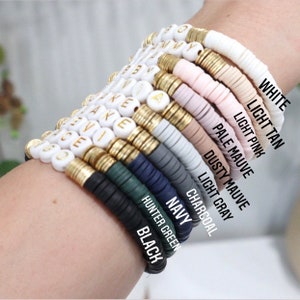 Personalized Name Bracelet, Heishi Name Bracelets, Custom Name Bracelets, Heishi Custom Name Bracelet image 2