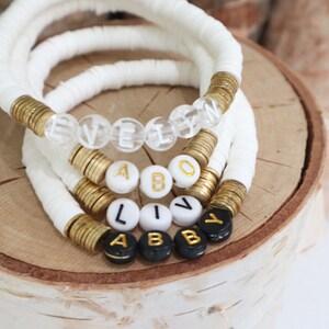 Personalized Name Bracelet, Heishi Name Bracelets, Custom Name Bracelets, Heishi Custom Name Bracelet image 9