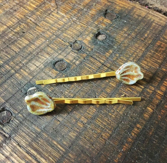 Turquoise Hair Pins Sea Shells Gold Bobby Pins Decorative Etsy