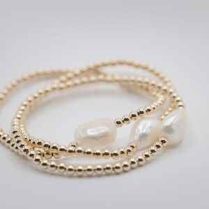 Pearl Bracelet, Gold Filled Pearl Bracelet, Gold Bead Bracelets, Gold Filled Bracelets
