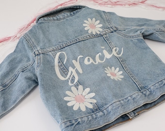 Name Jacket, Embroidered Denim Jacket, Custom Denim Jacket, Personalized Denim Jacket, Child Denim Jacket, Denim Name Jacket